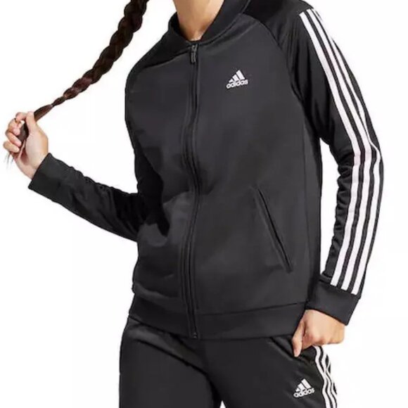 NWT adidas Women's Essentials Warm-up Slim 3-Stripes Track Jacket and Jogger M - Picture 1 of 2
